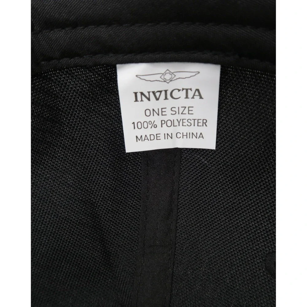 Invicta Racing Hat Black Neon Yellow Sponsor Logo Snapback Cap IG0340-BLK New
